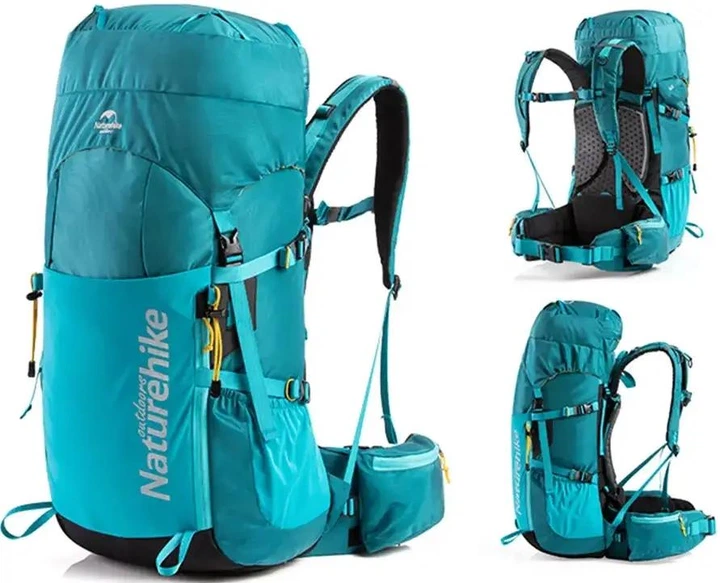 Туристический рюкзак Naturehike NH18Y045-Q 45 л алюминиевый каркас, вентиляция спинки Blue - изображение 2