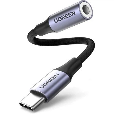 Перехідник USB-C to 3.5mm F 0.10m AV161 Ugreen (80154) - Фото 1 Перехідник USB-C to 3.5mm F 0.10m AV161 Ugreen (80154) - зображення 1
