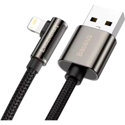 Дата кабель USB 2.0 AM to Lightning 1.0m CALCS 2.4A 90 Legend Series Elbow Black Baseus (CALCS-01) - зображення 2
