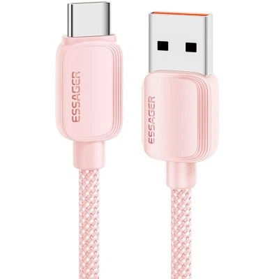 Дата кабель USB 2.0 AM to USB-C 1.0m 100W pink Essager (EXC7A-WL04-P) - Фото 1 Дата кабель USB 2.0 AM to USB-C 1.0m 100W pink Essager (EXC7A-WL04-P) - зображення 1