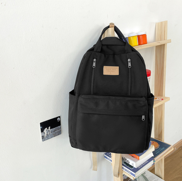 Женский рюкзак школьный молодежный подростковый 41×30×16 см — портфель для студентки с брелком и отделением для ноутбука Черный (R256-1) - изображение 2