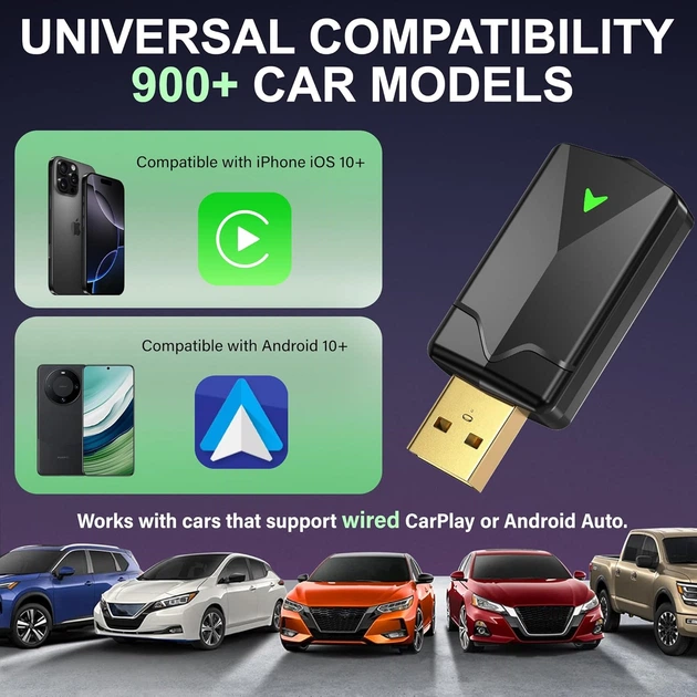 Беспроводной адаптер 2-в-1 CarPlay и Android Auto ZOUHOE (5.8GHz Wi-Fi, BT 5.3) - изображение 6