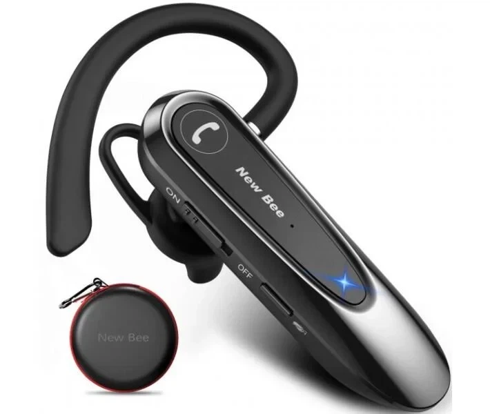 Бездротова Bluetooth гарнітура New Bee LC-B45 з активним шумозаглушенням ENC, Bluetooth 5.0, до 25 годин роботи, чохол у комплекті - Фото 2 Бездротова Bluetooth гарнітура New Bee LC-B45 з активним шумозаглушенням ENC, Bluetooth 5.0, до 25 годин роботи, чохол у комплекті - зображення 2