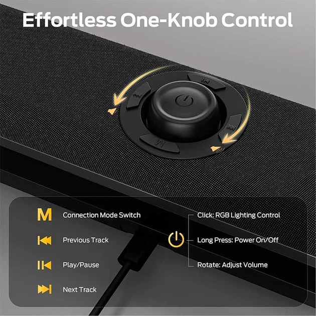Портативная колонка Bluetooth-акустика Monster S330 S50 (MS62149) | BT6.0, 10W RMS / 20W Peak, RGB, 2200mAh - изображение 6
