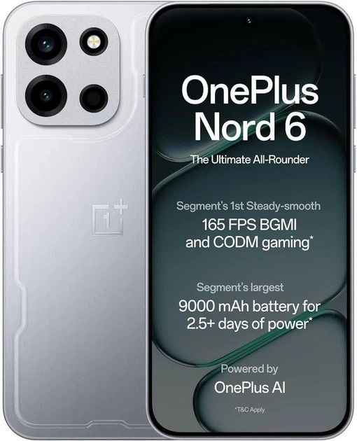Смартфон OnePlus Nord 6 5G 8/256GB Quick Silver - Фото 1 Смартфон OnePlus Nord 6 5G 8/256GB Quick Silver - изображение 1
