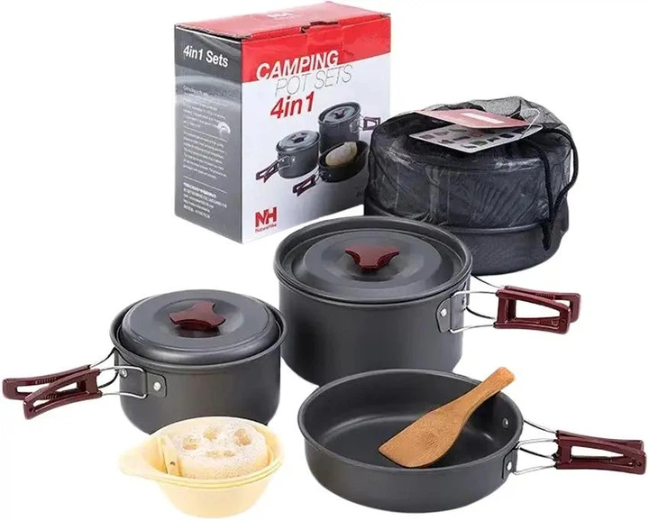 Набір посуды Naturehike NH15T203-G походный анодированный алюминий компактный для 3-4 человек Grey - Фото 1 Набір посуды Naturehike NH15T203-G походный анодированный алюминий компактный для 3-4 человек Grey - изображение 1