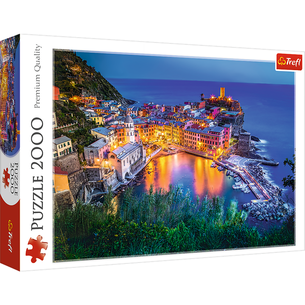 Puzzle Trefl Vernazza o zmroku, 2000 elementów (27086) - Zdjęcie 2 Puzzle Trefl Vernazza o zmroku, 2000 elementów (27086) - obraz 2