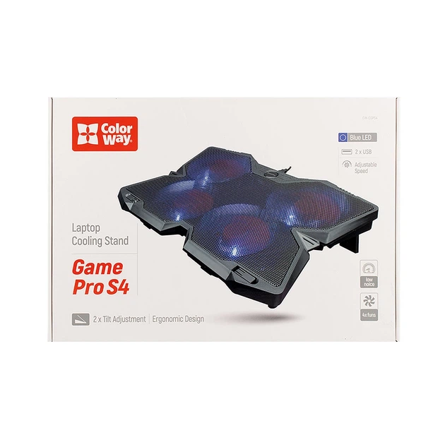 Охолоджуюча пiдставка для ноутбука ColorWay Cooling Game Pro S4, 10-17” (CW-CGPS4) - зображення 6