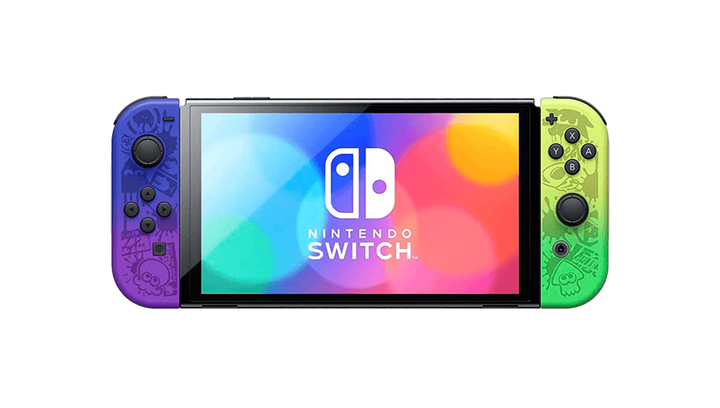 Консоль Nintendo Switch OLED Model HEG-001 Splatoon 3 Limited Edition Модифицированная 128GB Green Violet + 5 Встроенных Игр Б/У - изображение 2