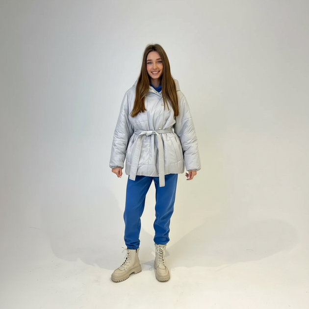 Куртка жіноча зимова плащова тканина перламутрова, XL-XXL - Фото 8 Куртка жіноча зимова плащова тканина перламутрова, XL-XXL - изображение 8