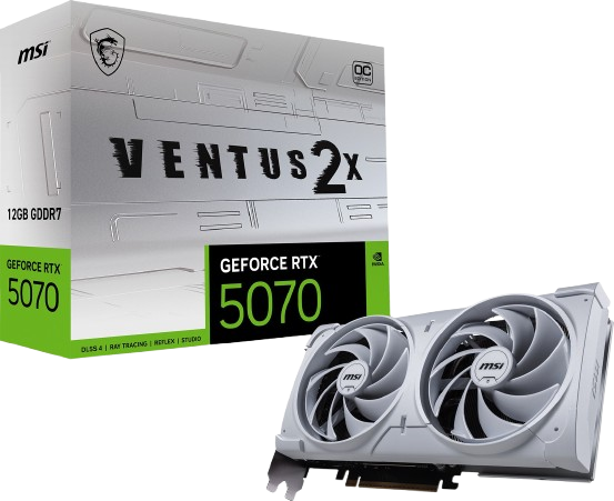 Відеокарта GeForce RTX 5070 12GB MSI Ventus 2X OC White (RTX 5070 12G VENTUS 2X OC WHITE) - изображение 3
