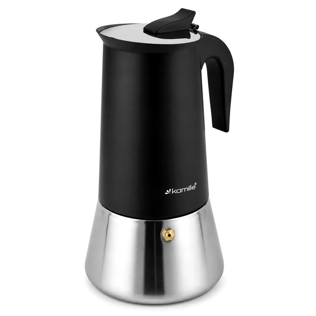 Кофеварка гейзерная 450 мл для дома на 9 чашек нержавеющая сталь Kamille MC-3758 - зображення 3