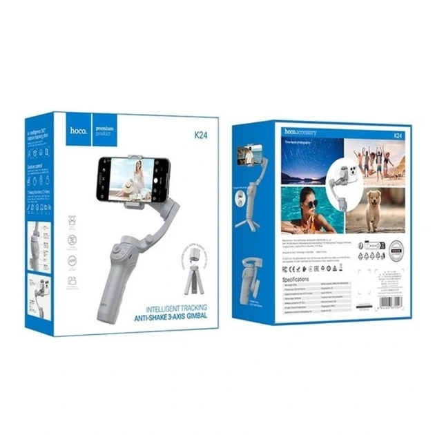 Триосьовий стабілізатор HOCO K24 Support 3-axis smart gimbal Gray - изображение 2