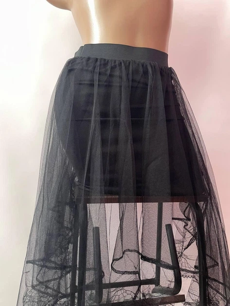 Готична спідниця міді з фатину та мережива на Хелловін Honey Fashion Accessories XS/S чорний (10-42) - Фото 3 Готична спідниця міді з фатину та мережива на Хелловін Honey Fashion Accessories XS/S чорний (10-42) - изображение 3