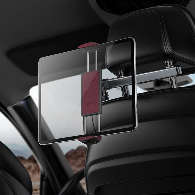 Автомобильный держатель для планшета и телефона HOCO H69 Gamble telescopic tablet car holder раздвижной держатель на подголовник сиденья авто Черный - изображение 4
