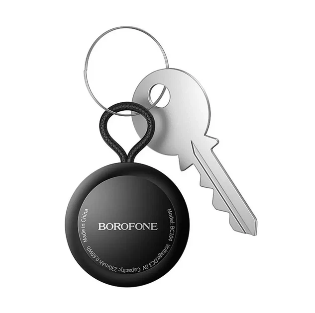 Пошуковий GPS трекер брелок BOROFONE BC104 Intelligent розумна мітка анти-втрата з підтримкою Apple Find My для ключів та сумок Чорний - зображення 2