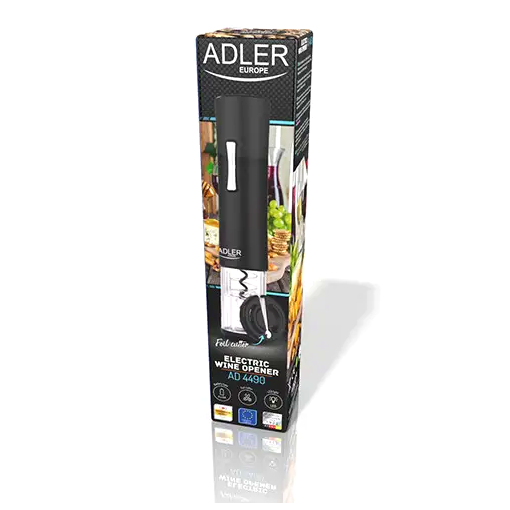 Электрический штопор с резаком для фольги для дома 4x1 5 В черный Adler MC-0837 - изображение 8