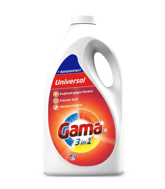 Гель для прання Gama 3in1 Universal рідкий засіб універсальний на 83 прання, 3,735 л. 8435495845546