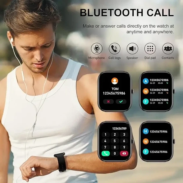 Смарт-годинник Nerunsa P66D 1.85" HD Bluetooth | Дзвінки, 110+ спортивних режимів, IP68, пульсометр, для Android/iOS - зображення 5