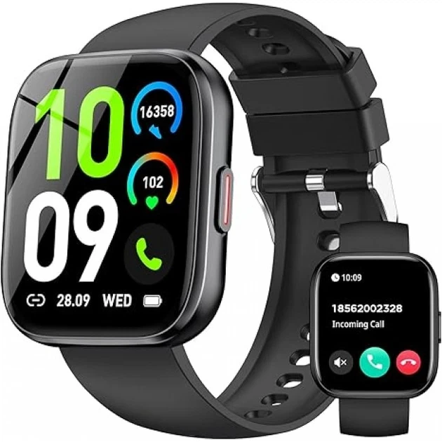 Смарт-часы Ddidbi P114 Black, Bluetooth 5.3, звонки, 1.85", IP68, пульс, SpO₂, 120+ спортивных режимов - Фото 3 Смарт-часы Ddidbi P114 Black, Bluetooth 5.3, звонки, 1.85", IP68, пульс, SpO₂, 120+ спортивных режимов - изображение 3