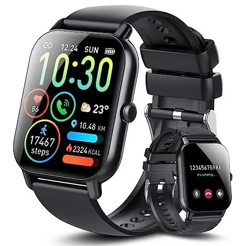Смарт-годинник Ddidbi P66: 1.85" HD-дисплей, Bluetooth-дзвінки, крокомір та моніторинг здоров’я (Стильний чорний дизайн) - зображення 2