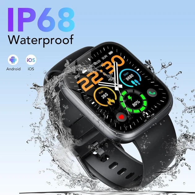 Смарт-годинник Matast T60 1.91" Black IP68 з Bluetooth-дзвінками: розумний годинник, 100+ спортивних режимов, унісекс - Фото 6 Смарт-годинник Matast T60 1.91" Black IP68 з Bluetooth-дзвінками: розумний годинник, 100+ спортивних режимов, унісекс - зображення 6