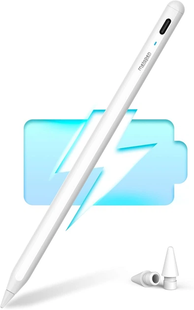 Стилус для Apple iPad Metapen Pencil A8 белый беспроводной активный ручка для планшета с магнитным креплением - Фото 3 Стилус для Apple iPad Metapen Pencil A8 белый беспроводной активный ручка для планшета с магнитным креплением - изображение 3