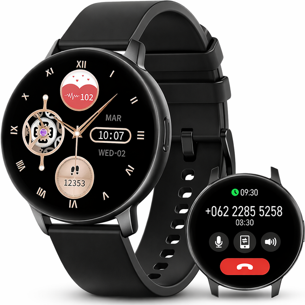 Смарт-годинник Mermo AMOLED 1.3", Bluetooth дзвінки, 120+ спортивних режимів, SpO2, IP67, для Android та iPhone - Фото 2 Смарт-годинник Mermo AMOLED 1.3", Bluetooth дзвінки, 120+ спортивних режимів, SpO2, IP67, для Android та iPhone - зображення 2