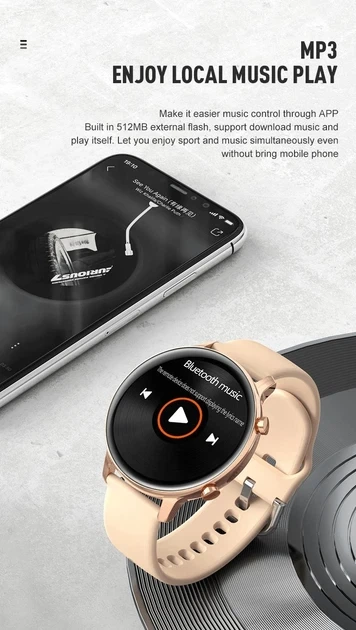 Смарт-годинник RDFit S33 Gold 1.28" IPS, Bluetooth-дзвінки, SpO₂, пульсометр, IP-захист, для Android та iPhone - зображення 6