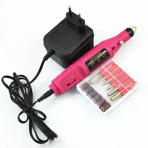 Фрезер для маникюра и педикюра Variable Speed ​​Rotary HC-338 6 насадок розовый - изображение 2