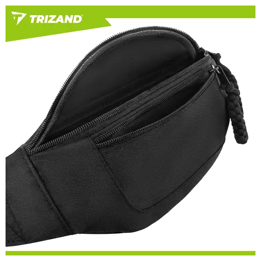 Спортивная сумка бананка 2 л для активного отдыха черный Trizand LS-1855 - изображение 2