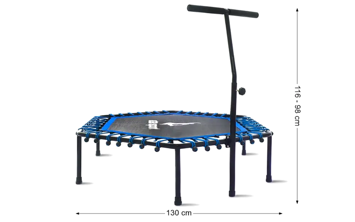 Фитнес батут 130 см с ручкой для тренировок 100 кг красный AGАSPORT LS-2595 - изображение 3