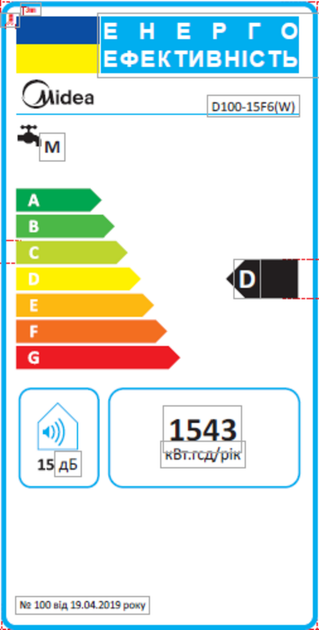 Водонагреватель MIDEA D100-15F6(W) бойлер - изображение 8