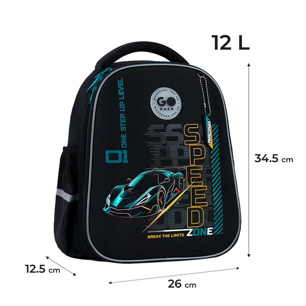 Рюкзак для школи напівкаркасний GoPack Speed Zone GO26-165S-5 подарунок фарби та олівці (на зріст дитини 115-130 см) - Фото 2 Рюкзак для школи напівкаркасний GoPack Speed Zone GO26-165S-5 подарунок фарби та олівці (на зріст дитини 115-130 см) - зображення 2
