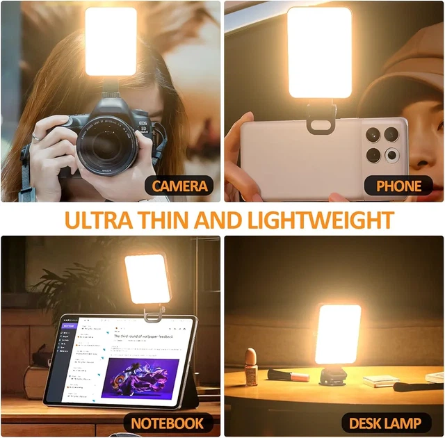 Светодиодная аккумуляторная селфи-лампа 128 LED для телефона, ноутбука и камеры, 3 режима освещения, USB-C, 3000 мА·ч, клипса - изображение 7