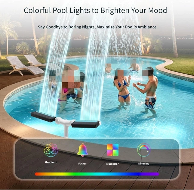 Фонтан для бассейна на солнечной панеле с RGB-подсветкой / Портативный складной двойной распылитель для бассейна - Фото 6 Фонтан для бассейна на солнечной панеле с RGB-подсветкой / Портативный складной двойной распылитель для бассейна - изображение 6