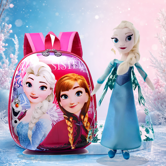 Подарочный набор «Холодное сердце» RESTEQ — рюкзак Frozen + мягкая игрушка Эльза 40 см - Фото 1 Подарочный набор «Холодное сердце» RESTEQ — рюкзак Frozen + мягкая игрушка Эльза 40 см - изображение 1