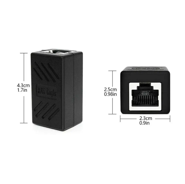 RJ45 джойнер коннектор Ethernet соединитель мама-мама Cat7 Cat6 Cat5e Black (500439) - изображение 3