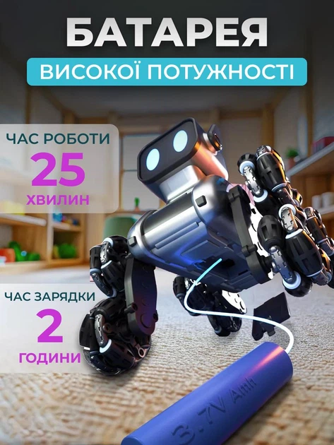 Робот детская собака интерактивная аккумуляторная игрушка для детей с музыкой LED подсветкой - Фото 5 Робот детская собака интерактивная аккумуляторная игрушка для детей с музыкой LED подсветкой - изображение 5