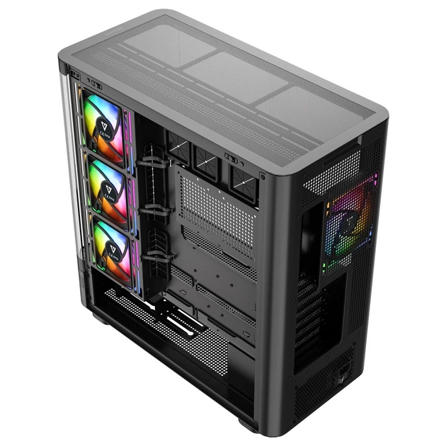 Корпус Modecom VOLCANO AQ200 ARGB MIDI FRONT LCD, 4x120mm fans BLACK без БП ATX - изображение 3