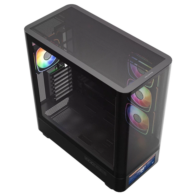 Корпус Modecom VOLCANO AQ500 ARGB MIDI FRONT LCD 6,2”, 4x120mm fans BLACK без БП ATX - изображение 10