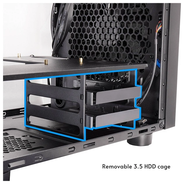 Корпус Chieftec THE CUBE CI-03B-OP, без БЖ, fan 20cm, mATX, Black - зображення 10
