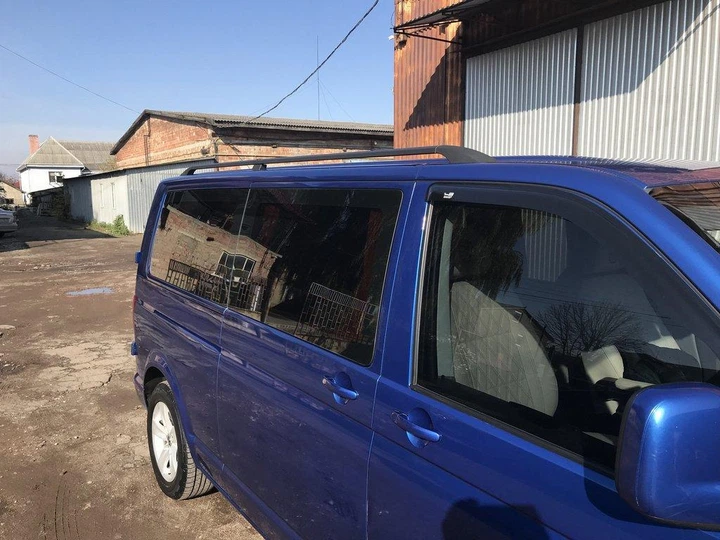 Черные рейлинги Короткая база, Пластиковые ножки для Volkswagen T5 Multivan 2003-2010 гг - изображение 3