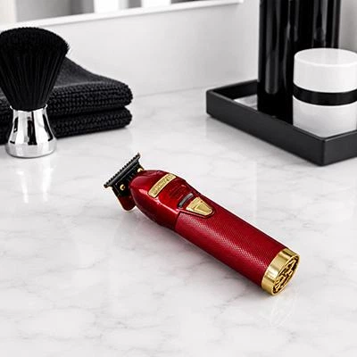 Триммер для барберов и парикмахеров BaByliss PRO Skeleton Red FX профессиональный для бороды, окантовки и фейда, бесщеточный Ferrari DC мотор, T-образный DLC нож 40 мм, Zero Gap, Li-Ion аккумулятор, EDM Technology, 7200 об/мин (EZ96XF) - изображение 2