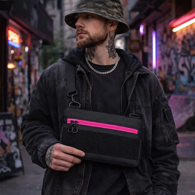 Сумка Cordura 1742 black через плечо патч-панель - изображение 2