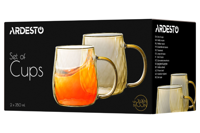 Набір чашок ARDESTO Golden Moon 350 мл 2 шт AR2635GG - зображення 2