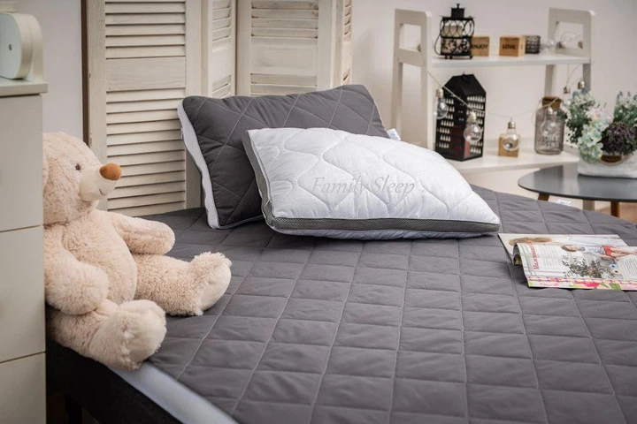 Матрац-топер ортопедичний Family Sleep Fog Gray-White Collection - зображення 2