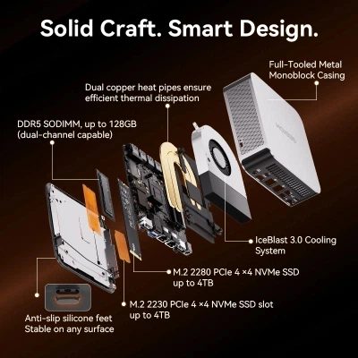 Комп'ютер Geekom A9 MAX / Ryzen AI 9 HX 470, 32, 1TB, Radeon 890M, WIN11 P (GMA9MAXRAI9HX470-321T-EU - Фото 10 Комп'ютер Geekom A9 MAX / Ryzen AI 9 HX 470, 32, 1TB, Radeon 890M, WIN11 P (GMA9MAXRAI9HX470-321T-EU - изображение 10