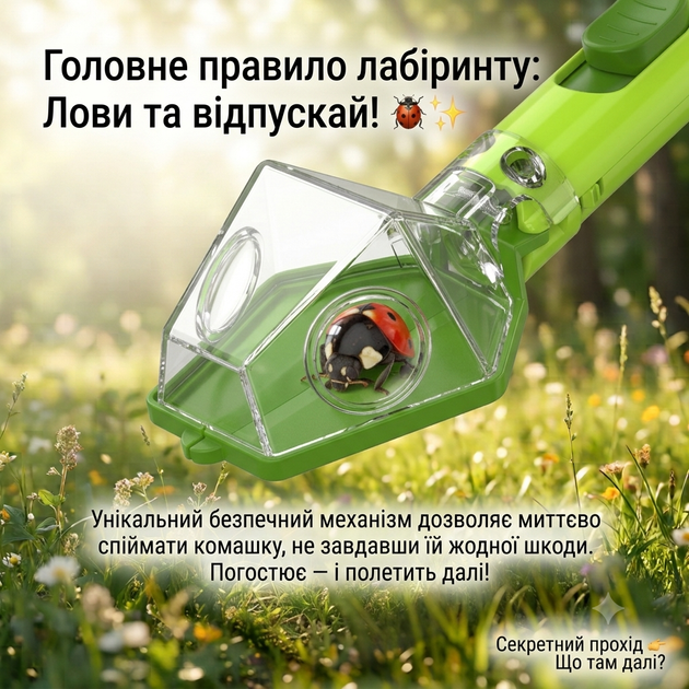 Детская лупа-ловушка для насекомых с увеличением 6x, с контейнером для наблюдения, портативная, зеленая - Фото 8 Детская лупа-ловушка для насекомых с увеличением 6x, с контейнером для наблюдения, портативная, зеленая - изображение 8
