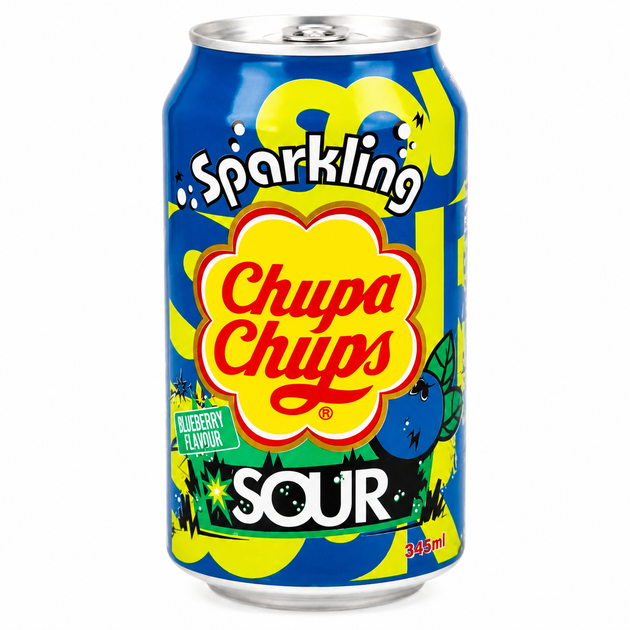 Напій газований Chupa Chups зі смаком кислої чорниці 345 мл - Фото 1 Напій газований Chupa Chups зі смаком кислої чорниці 345 мл - зображення 1